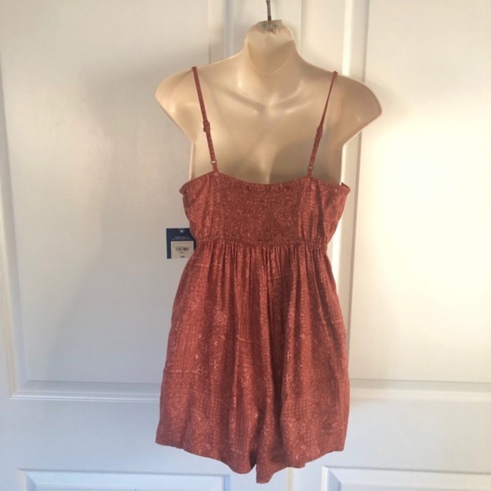 FLASH SALE ITEM! BOHO BURNT ORANGE ROMPER WITH POCKETS & CUTOUT - Picture 6 of 11